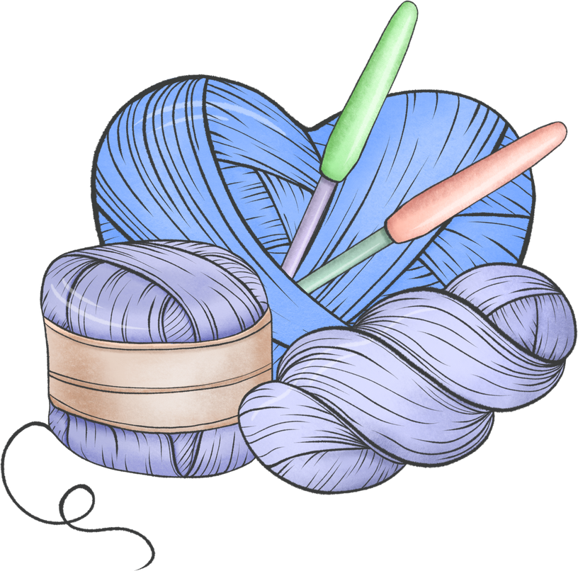 Knitting Kit Illustration